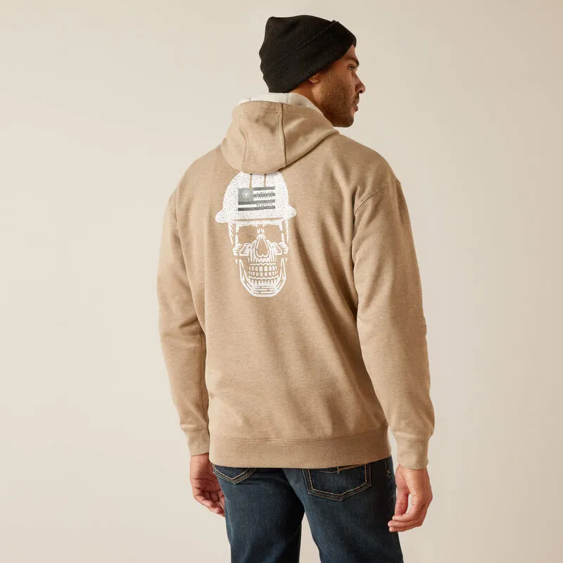 Ariat Mens Rebar Roughneck Pullover Hoodie Oatmeal Heather
