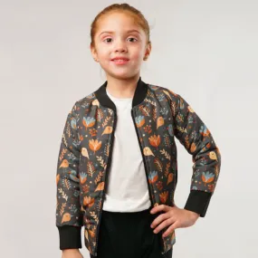 Birds Pattern Kids Bomber Jacket
