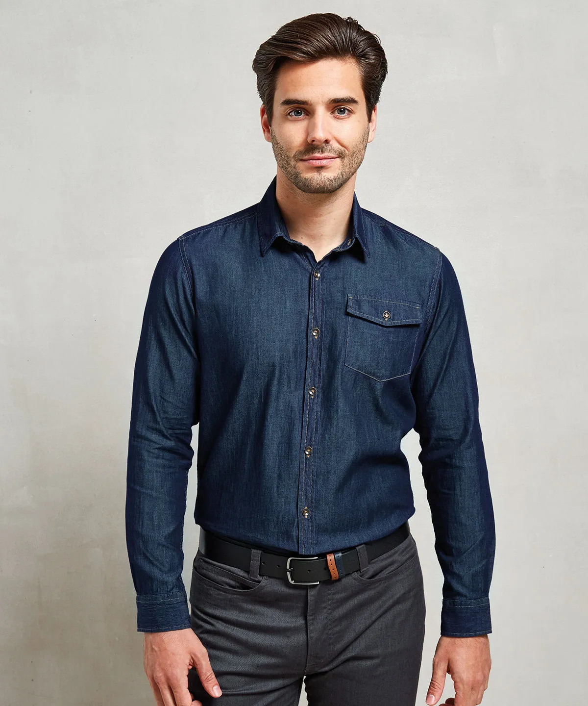 Black Denim - Jeans stitch denim shirt