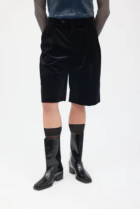 Black Velvet Tailored Shorts