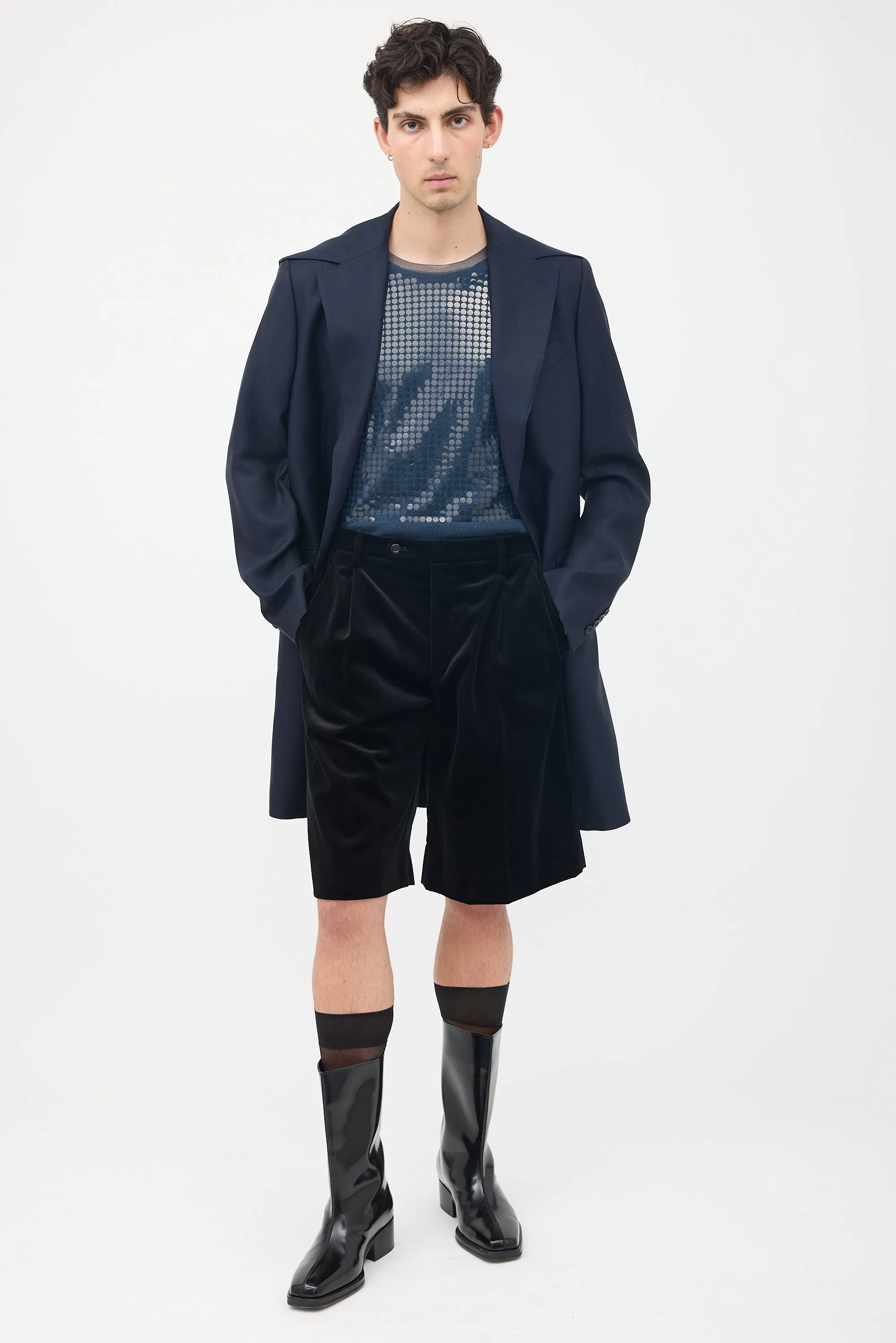 Black Velvet Tailored Shorts