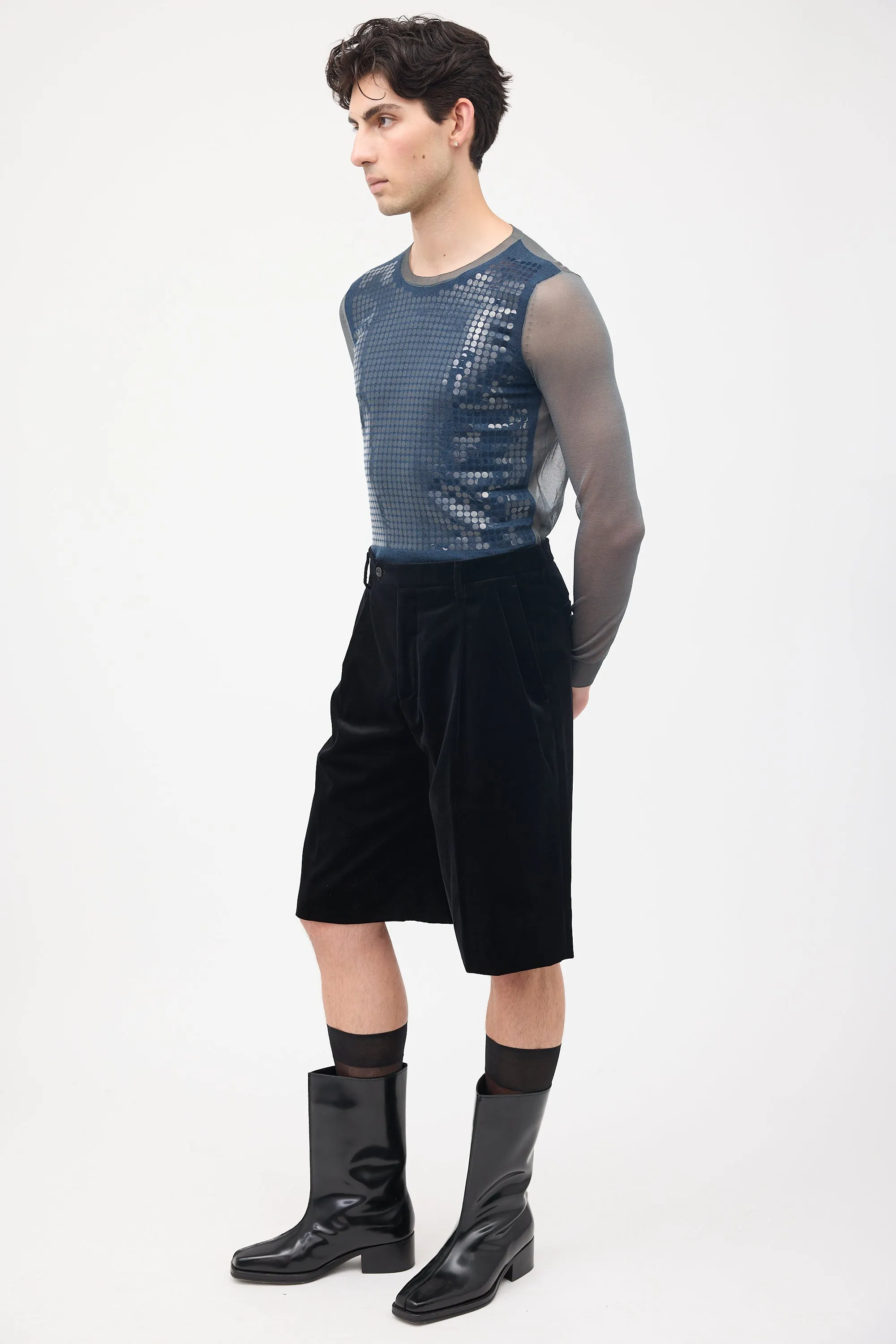 Black Velvet Tailored Shorts