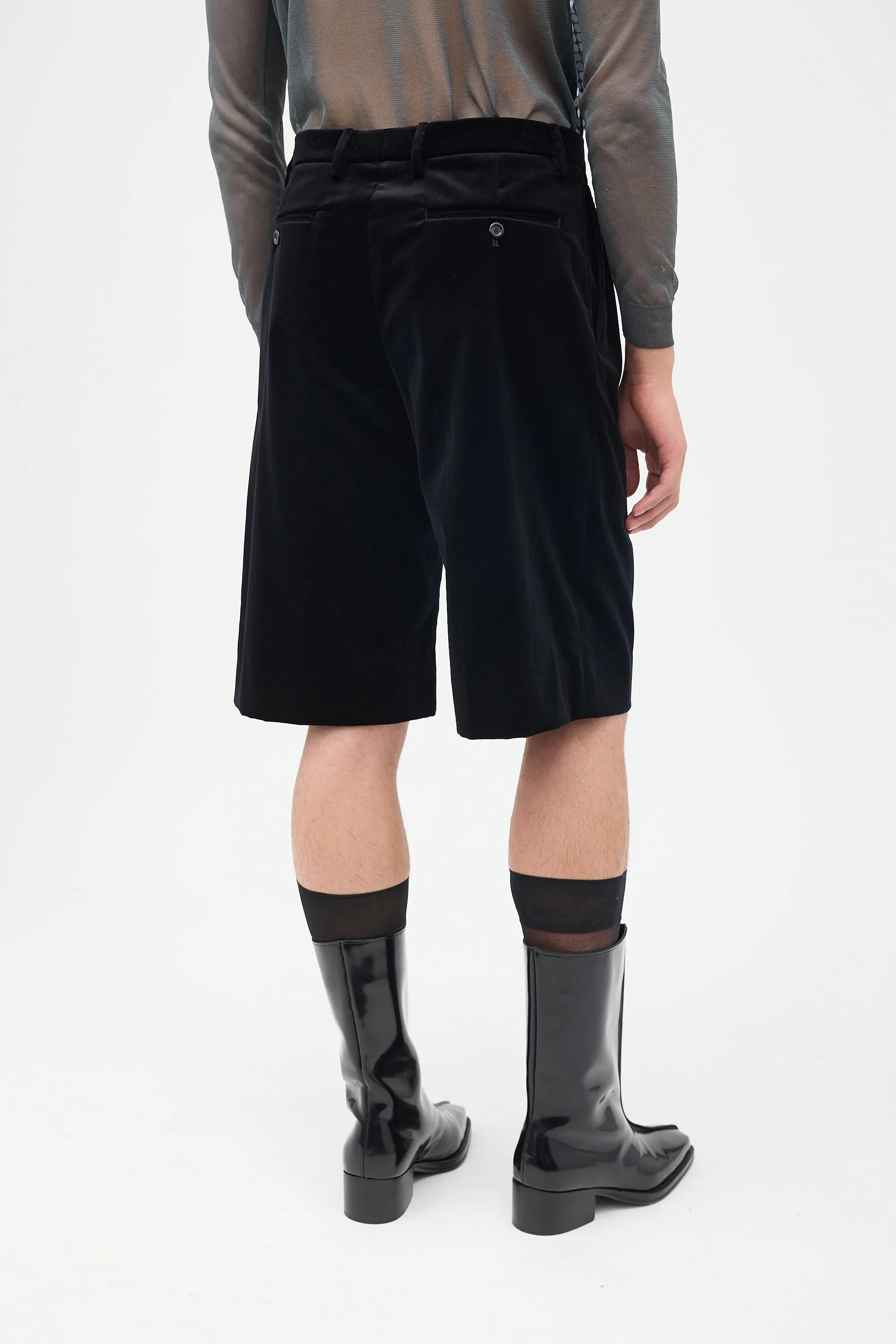 Black Velvet Tailored Shorts