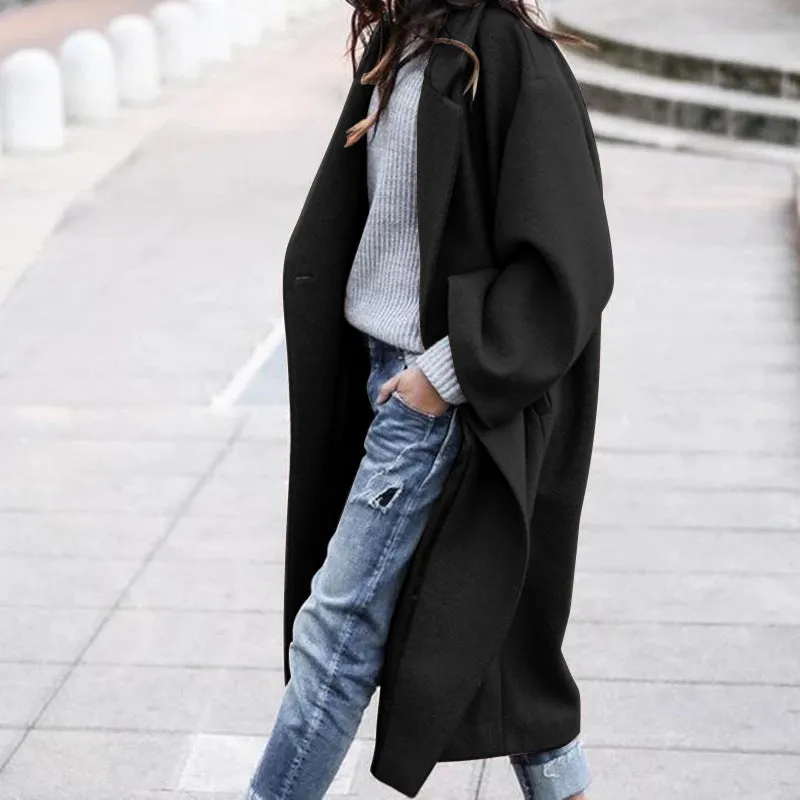 Christine – Women's Warm Woolen Coat with Pockets