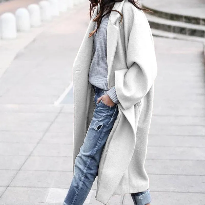 Christine – Women's Warm Woolen Coat with Pockets