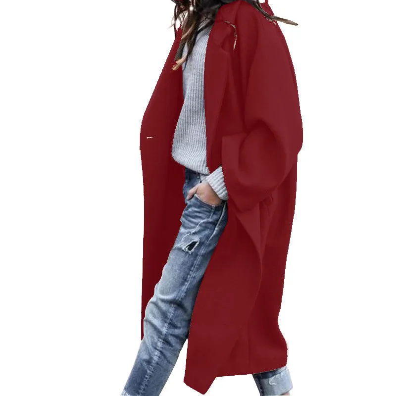 Christine – Women's Warm Woolen Coat with Pockets