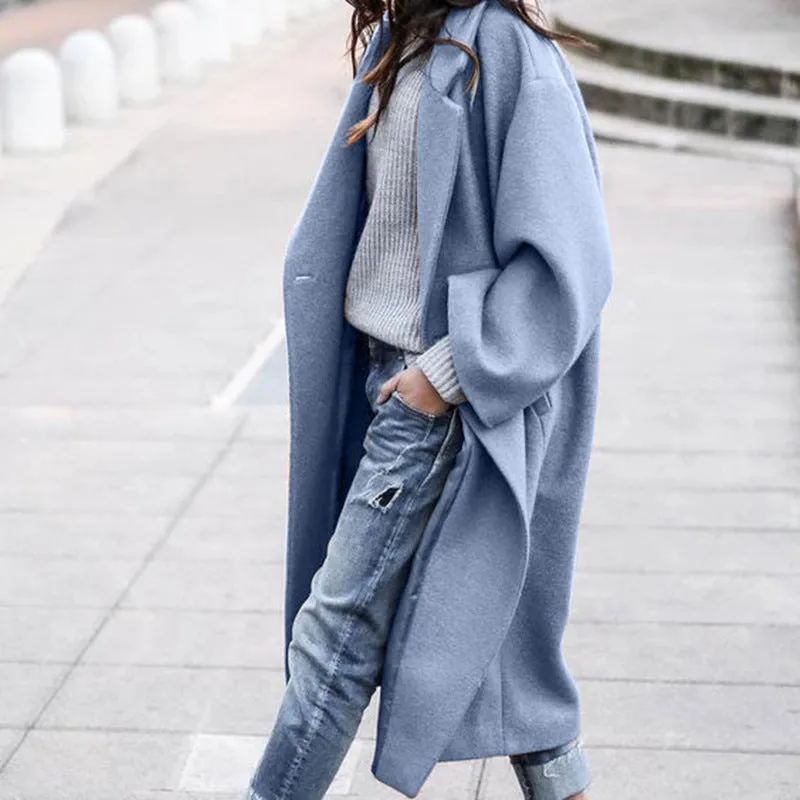 Christine – Women's Warm Woolen Coat with Pockets