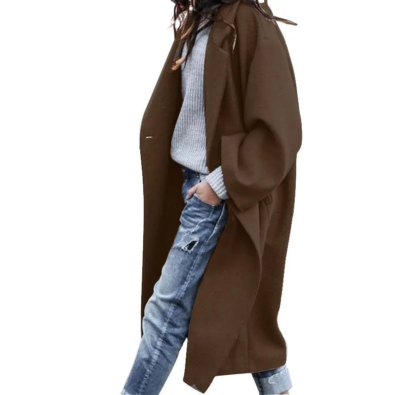 Christine – Women's Warm Woolen Coat with Pockets