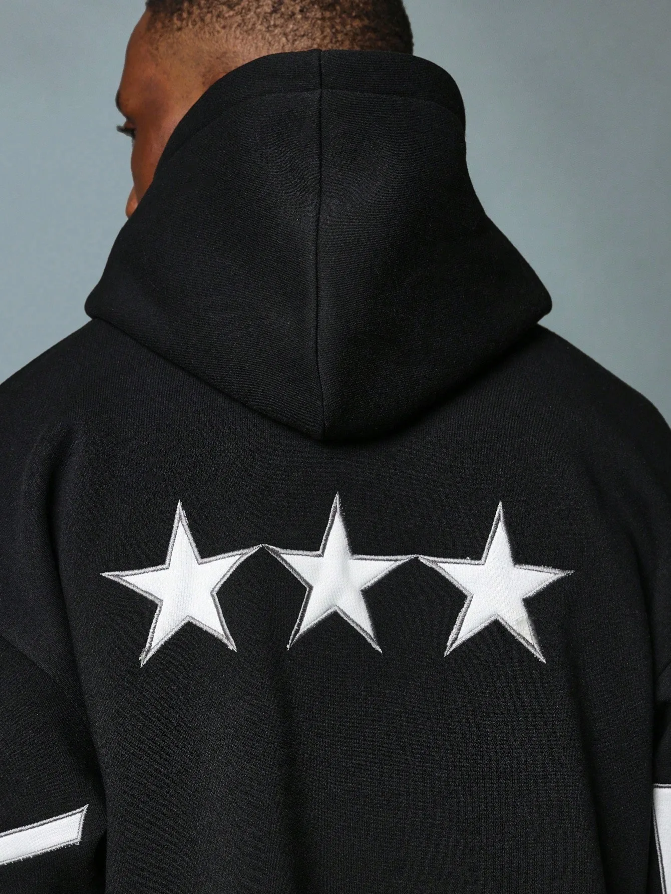 Crop Fit Overhead Hoodie With Embroidered Applique