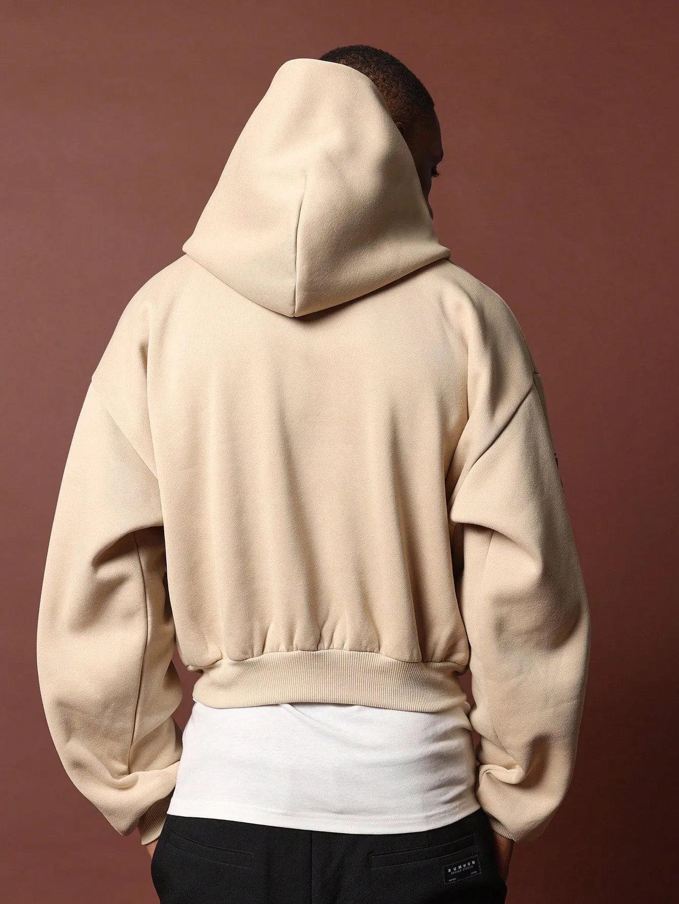 Crop Fit Overhead Hoodie With Number & Star Applique