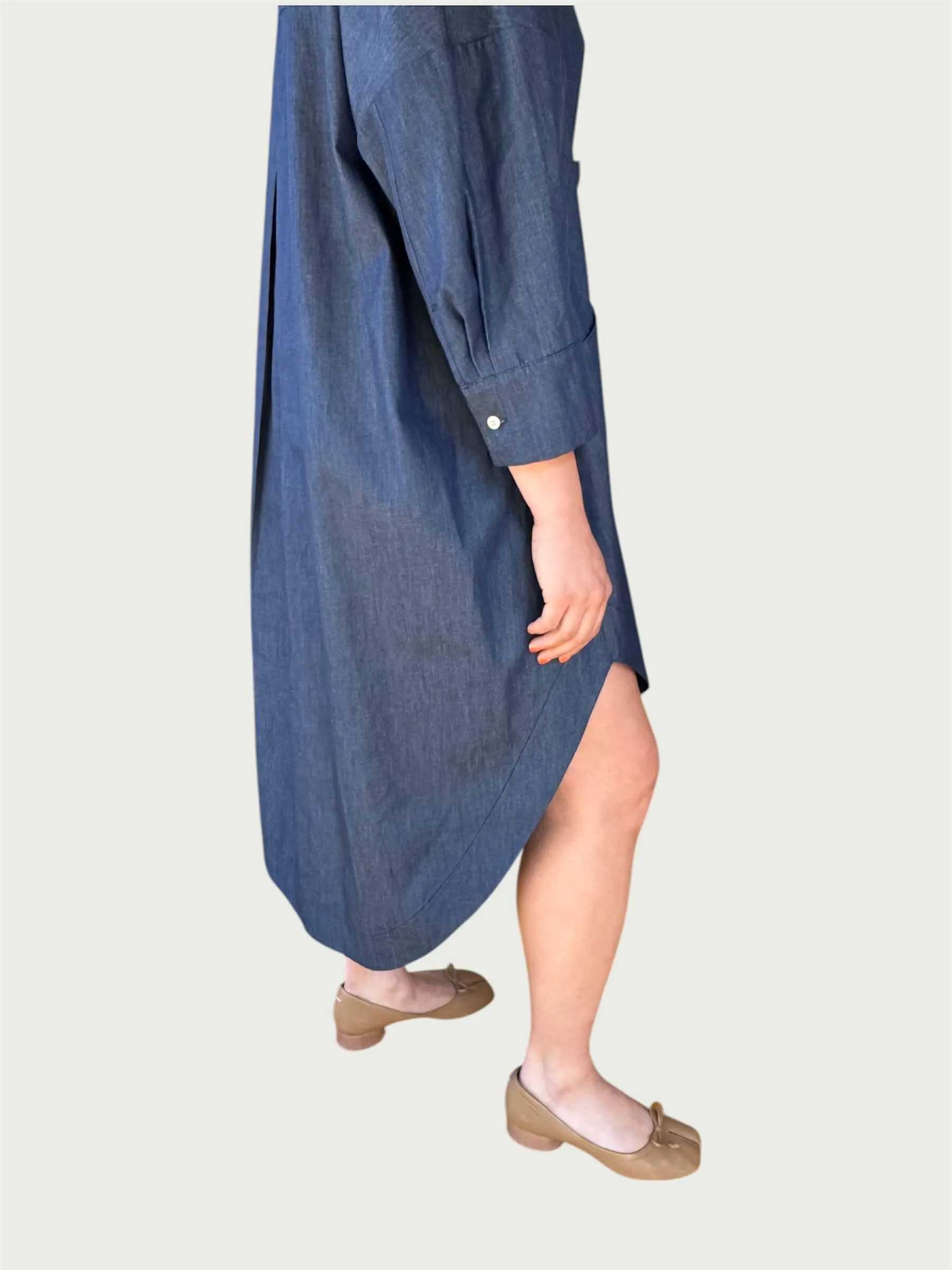 Denim Midi Shirt Dress