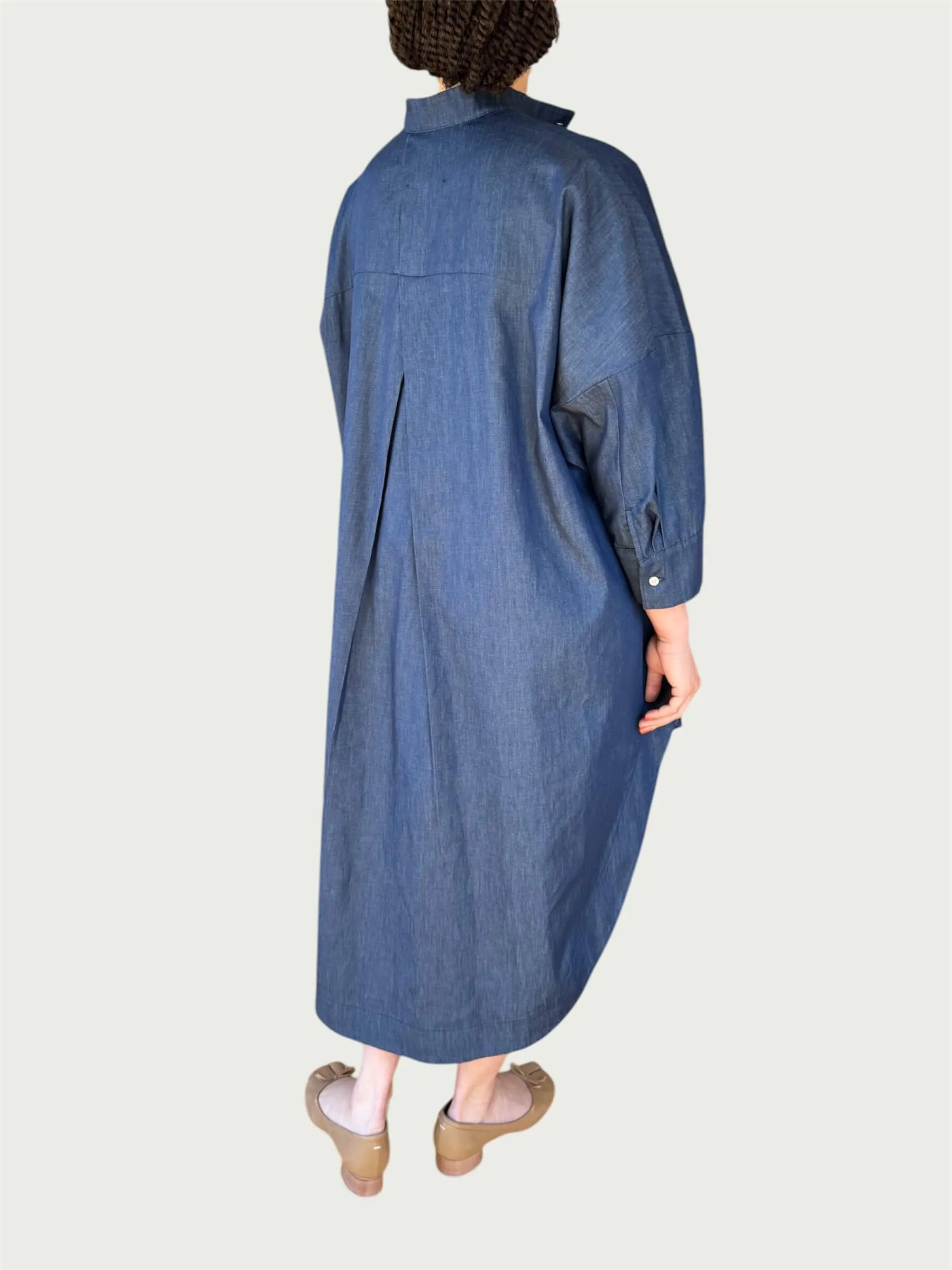 Denim Midi Shirt Dress
