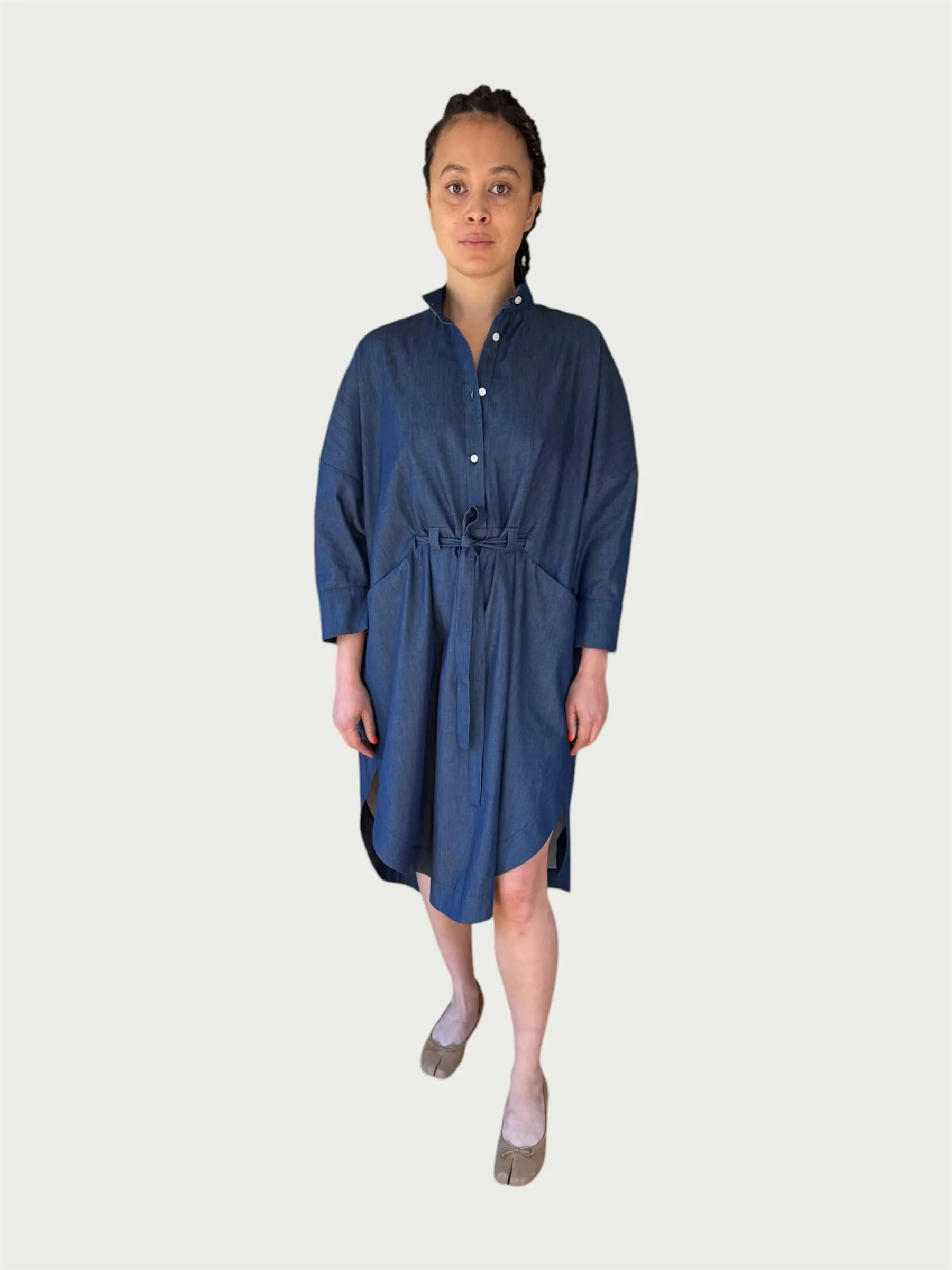 Denim Midi Shirt Dress