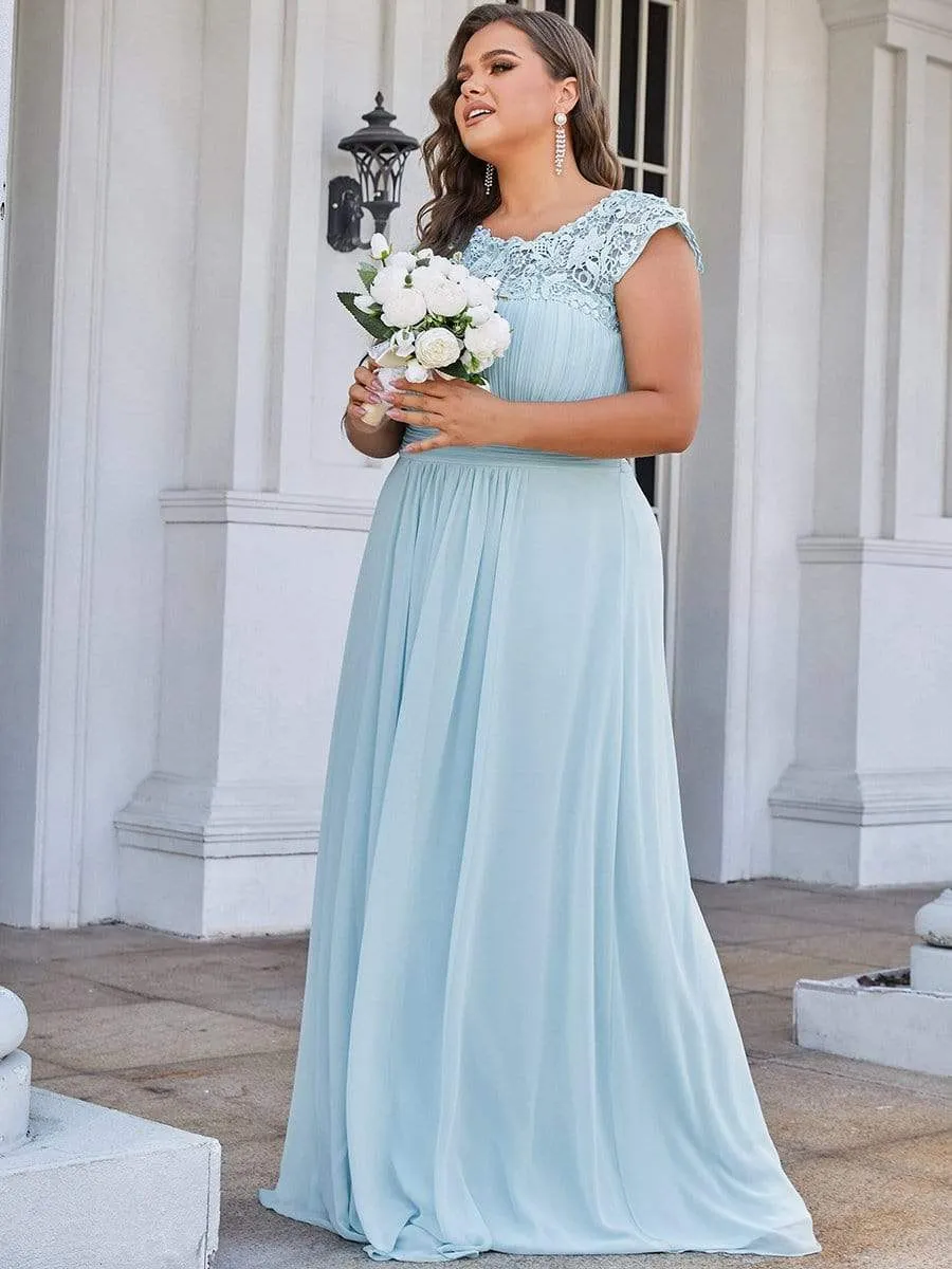 Elegant Flattering Maxi Plus Size Evening Dress