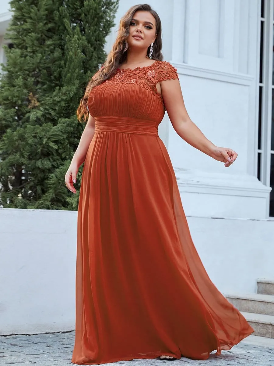 Elegant Flattering Maxi Plus Size Evening Dress