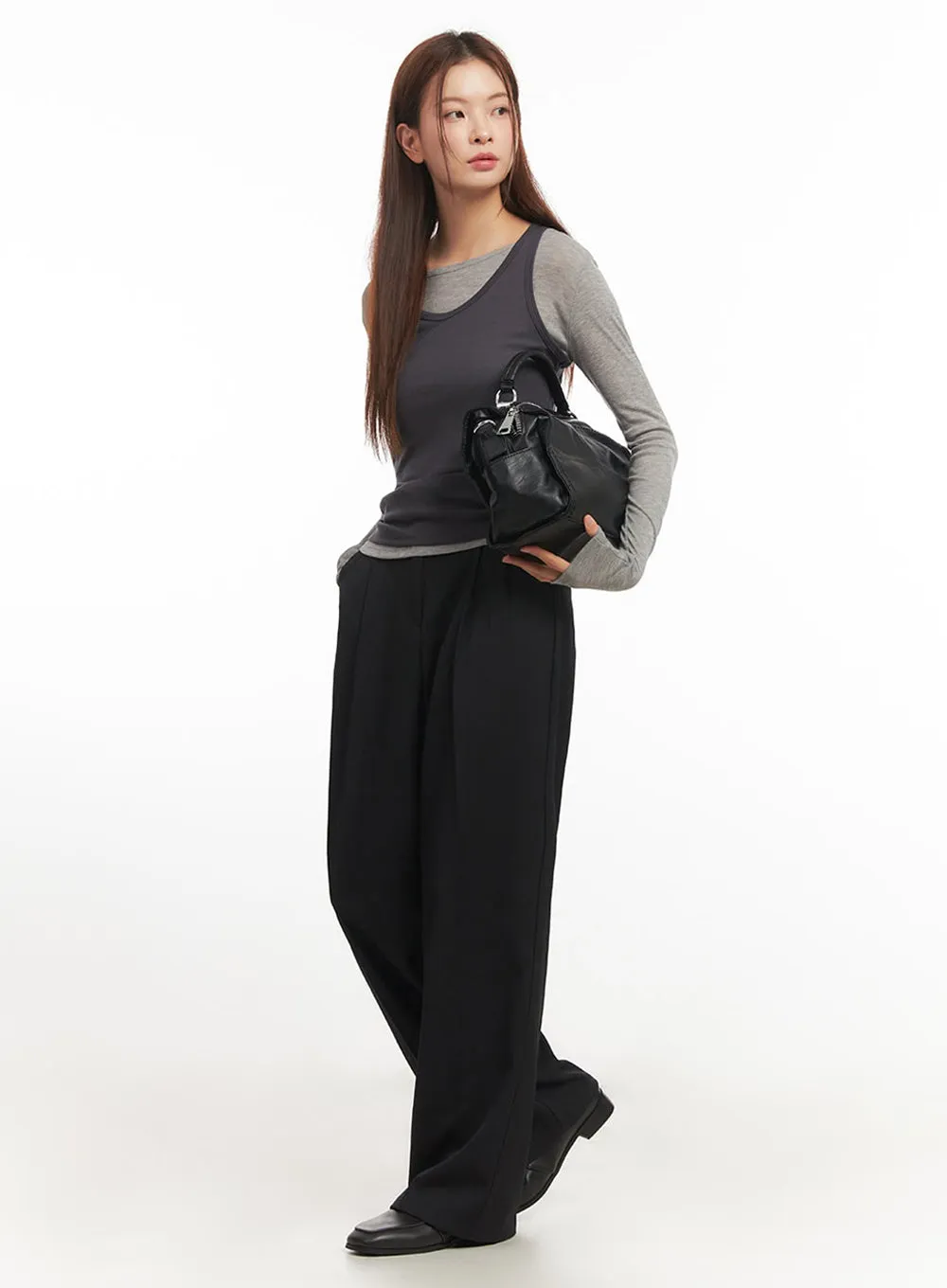 Faux-Leather Boston Bag IM524