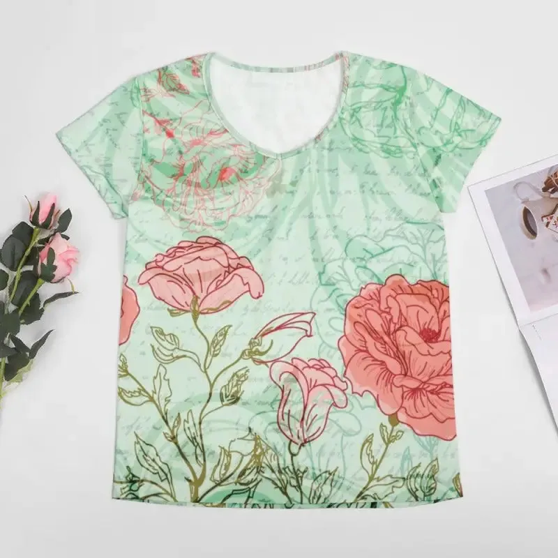 Feel Fabulous in Our Breezy Floral V Neck Tunic Tee