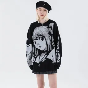 Gothic Anime Graphic Black T-Shirts