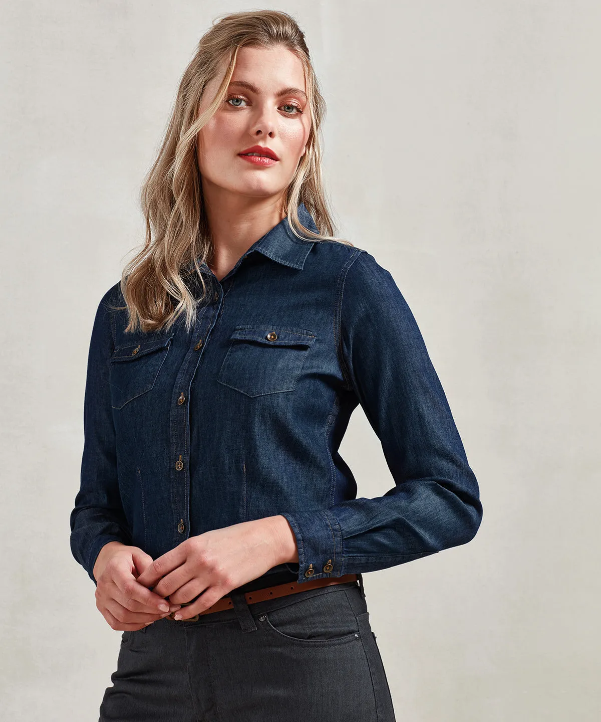 Indigo Denim - Women's jeans stitch denim shirt