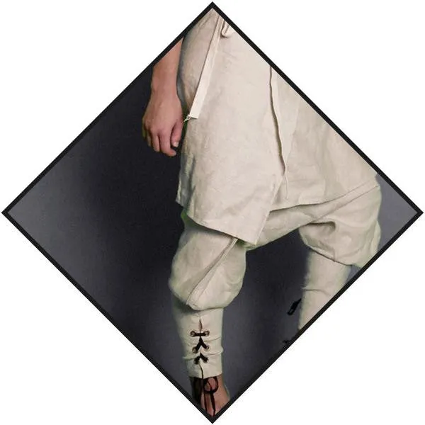 JiiNE UNiSEX SAMURAi SLACKS -WHiTE (ONE SIZE)