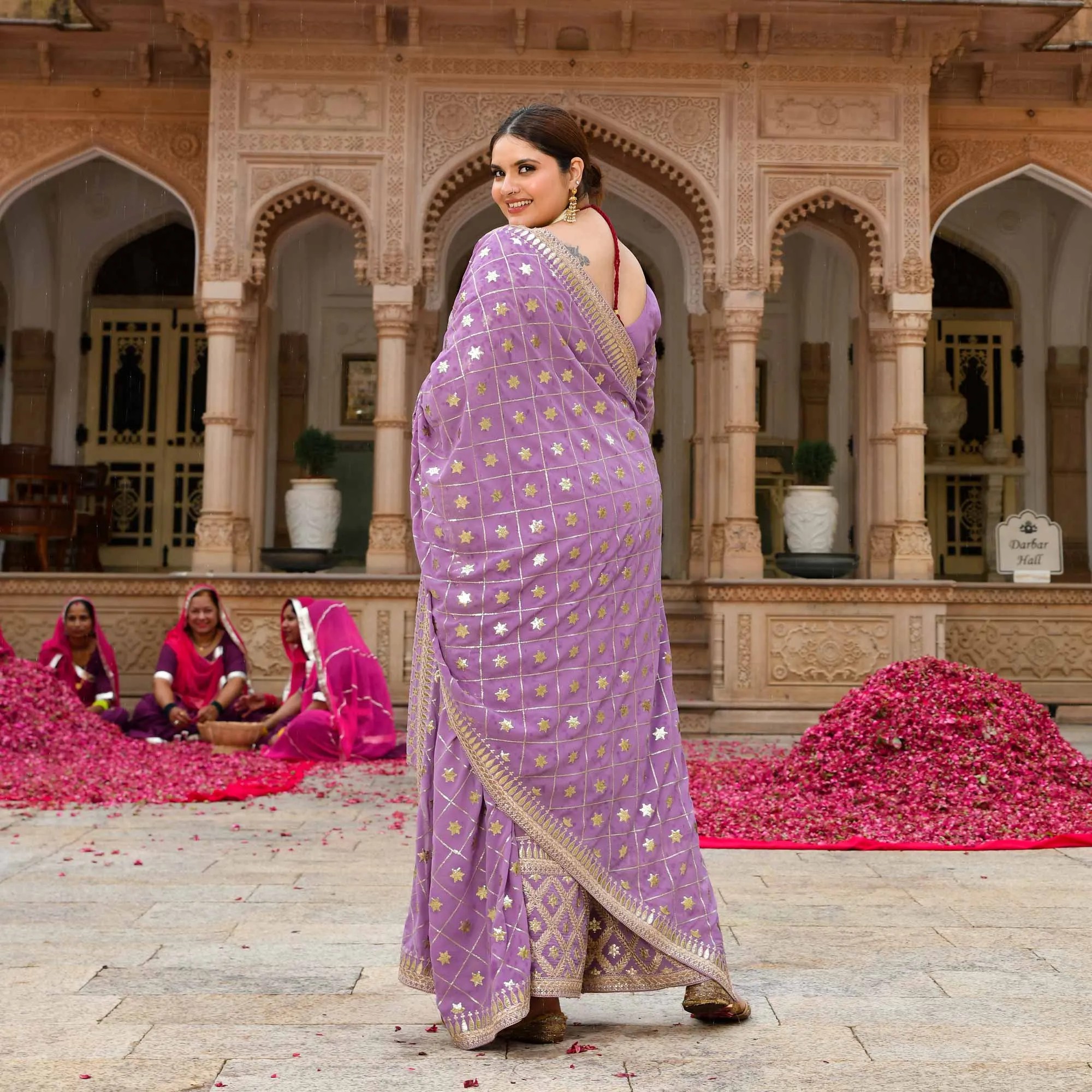 Lavanaya- Deep Lilac Sequin Embroidered Georgette Suit Set