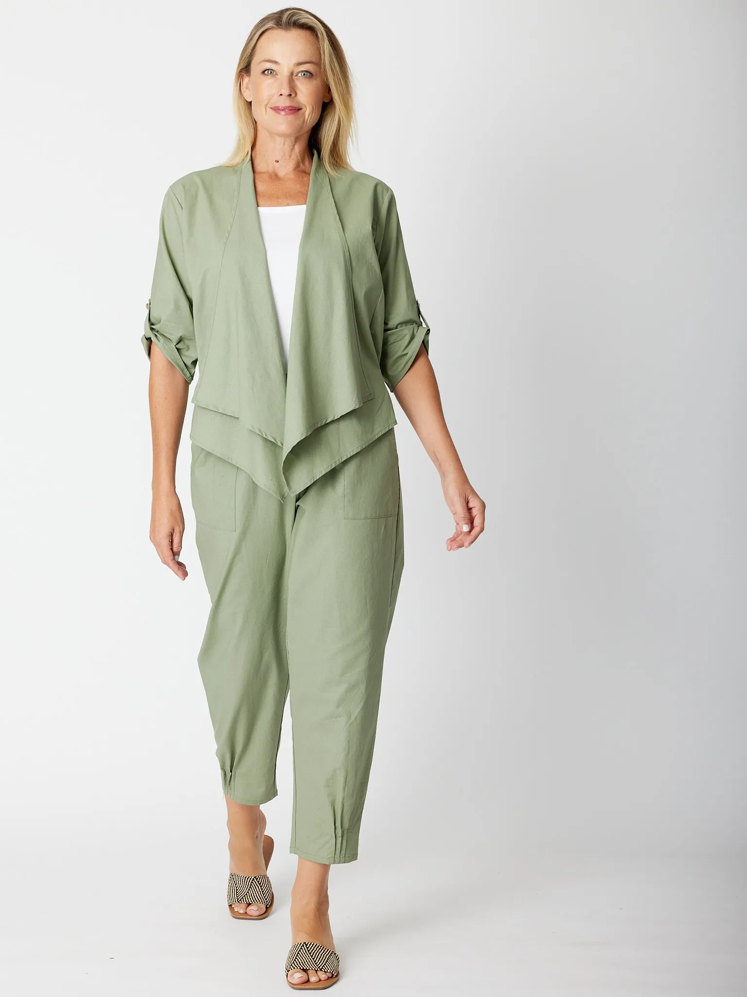 Linen Comfort Pant - Sage- 30646