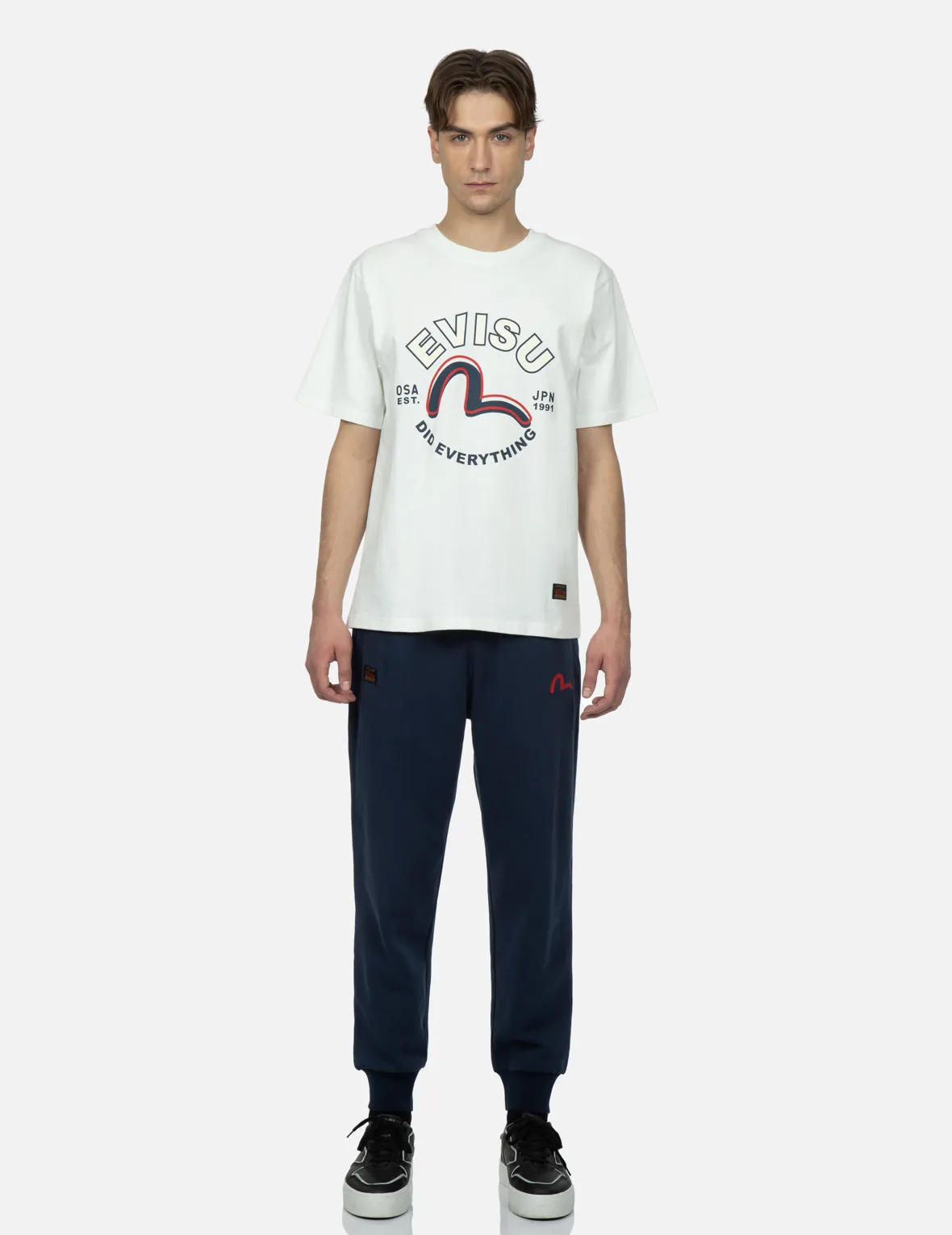 Logo and Slogan Print Sweatpants