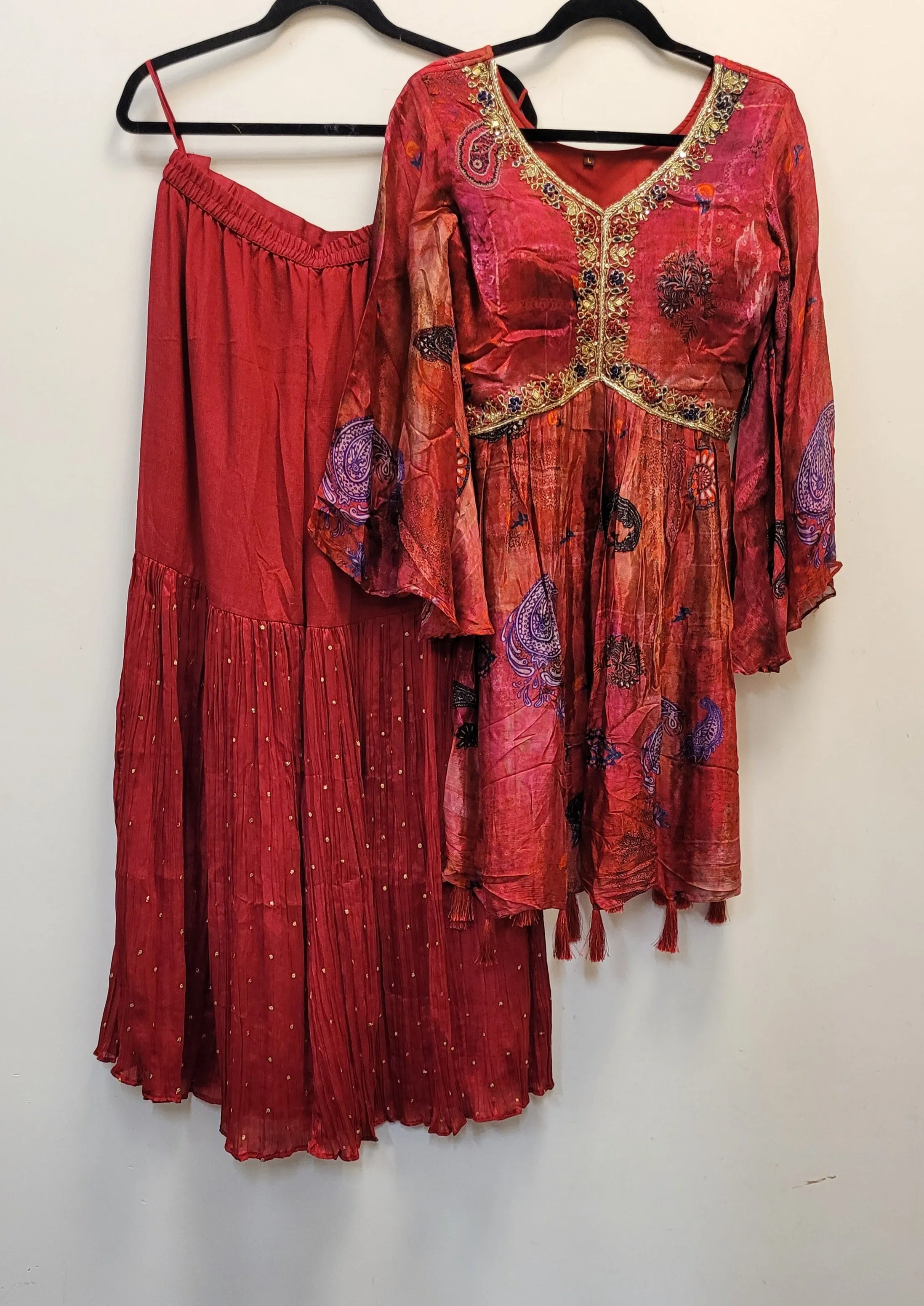Maroon sharara set