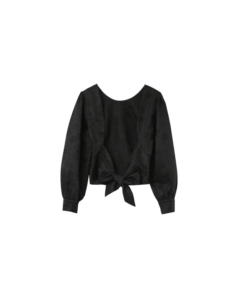 Olly Backless Puff Sleeve Blouse