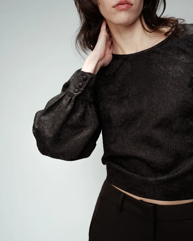 Olly Backless Puff Sleeve Blouse