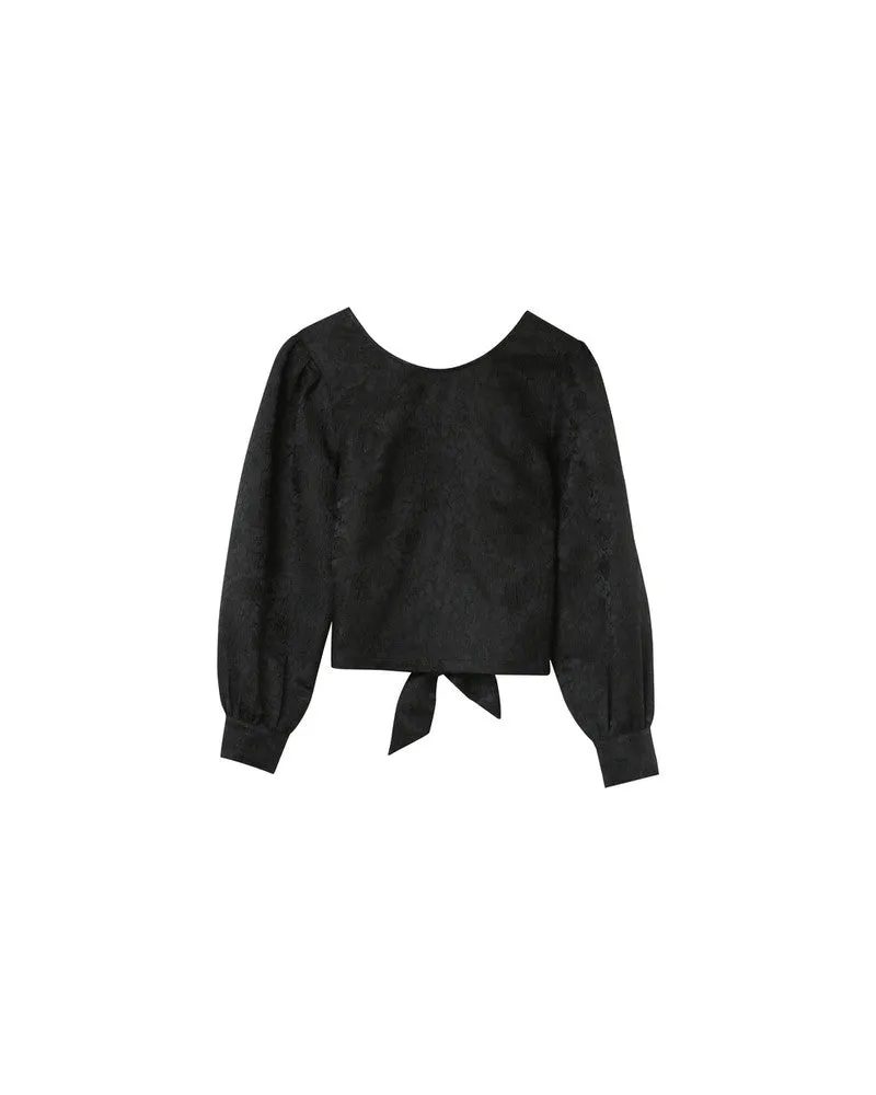 Olly Backless Puff Sleeve Blouse