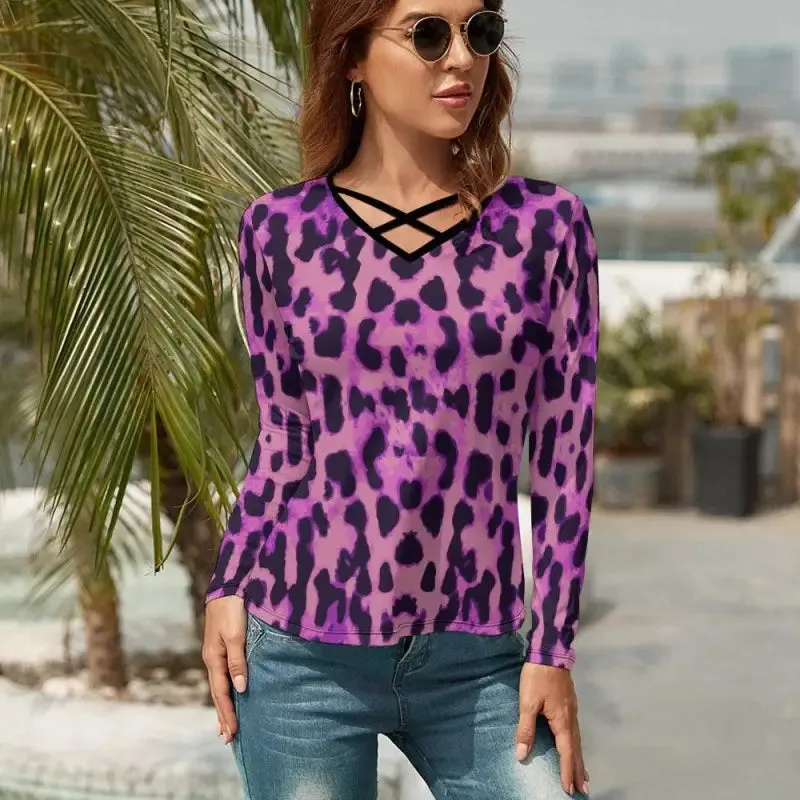 Rock Your Wild Side in a Purple Leopard Print Top