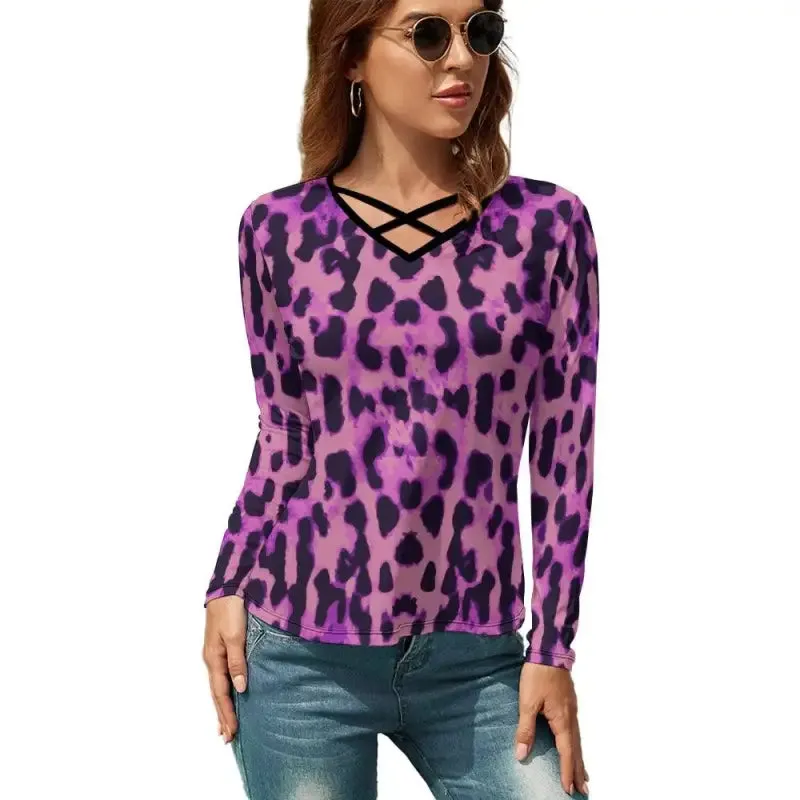 Rock Your Wild Side in a Purple Leopard Print Top
