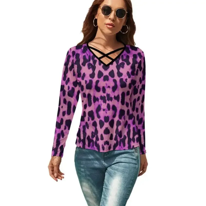 Rock Your Wild Side in a Purple Leopard Print Top
