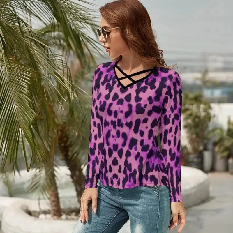 Rock Your Wild Side in a Purple Leopard Print Top