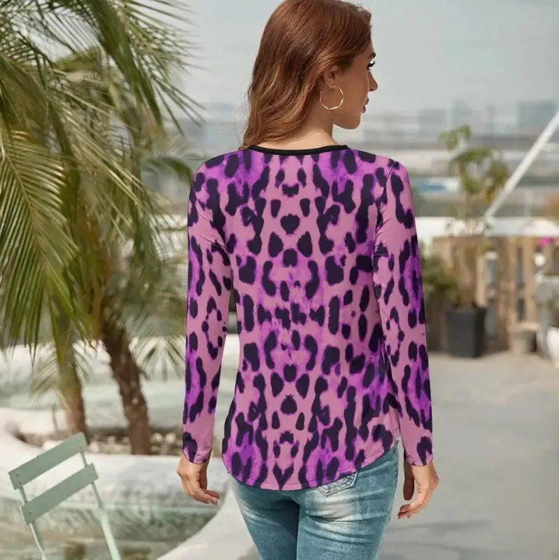 Rock Your Wild Side in a Purple Leopard Print Top