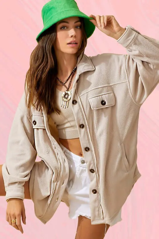 Sunset Oversized Fleece Jacket Shacket