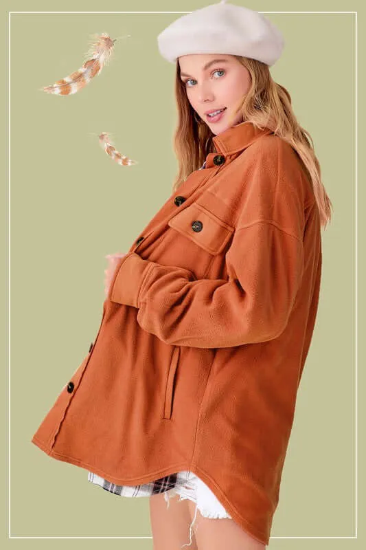 Sunset Oversized Fleece Jacket Shacket