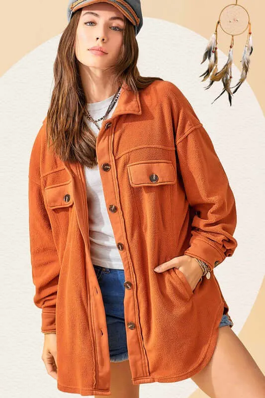 Sunset Oversized Fleece Jacket Shacket