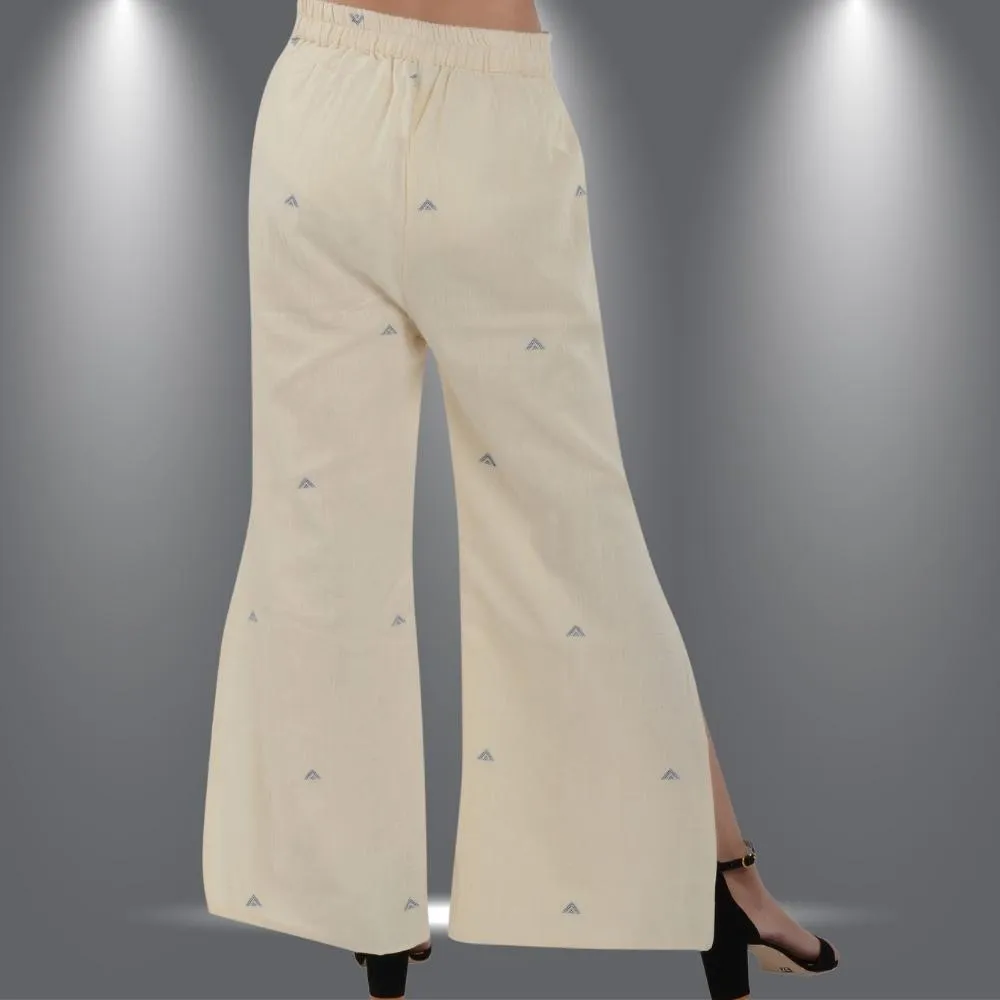Top-Pant Set in Kala Cotton | Everyday Elegance | White And Powder Blue