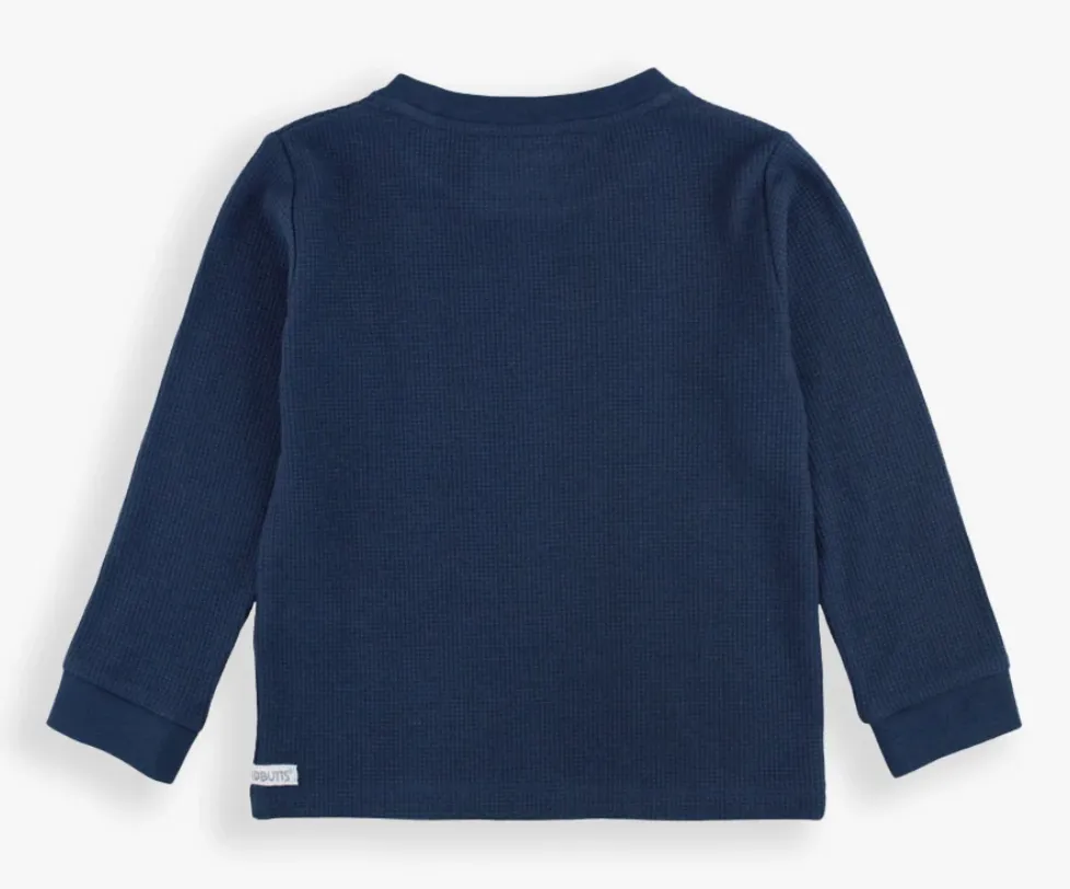 Waffle Knit Long Sleeve Crew Neck Shirt